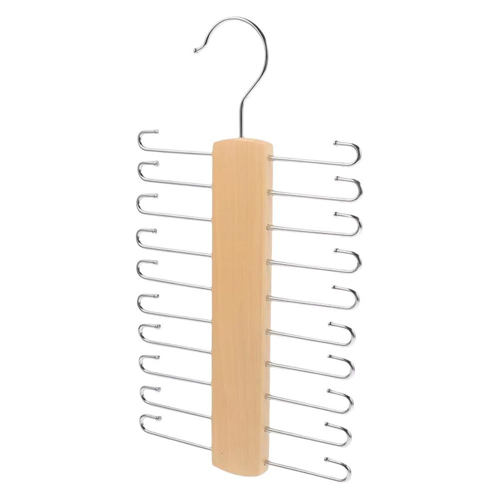 360° Rotating Wooden Tie Rack Space Saving Belt Storage Hanger Tie Storage Rack Men