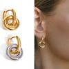 Contemporary Stacked Hoops Earrings Sturdy Stainless Steel Day To Night Wear