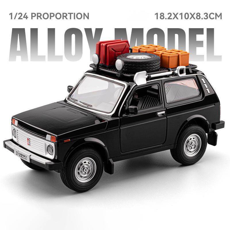 1/24 Russian LADA NIVA WILD VERSION Alloy Car Model Sound and Light Pull Back Children's Toy Collectibles Birthday Gift