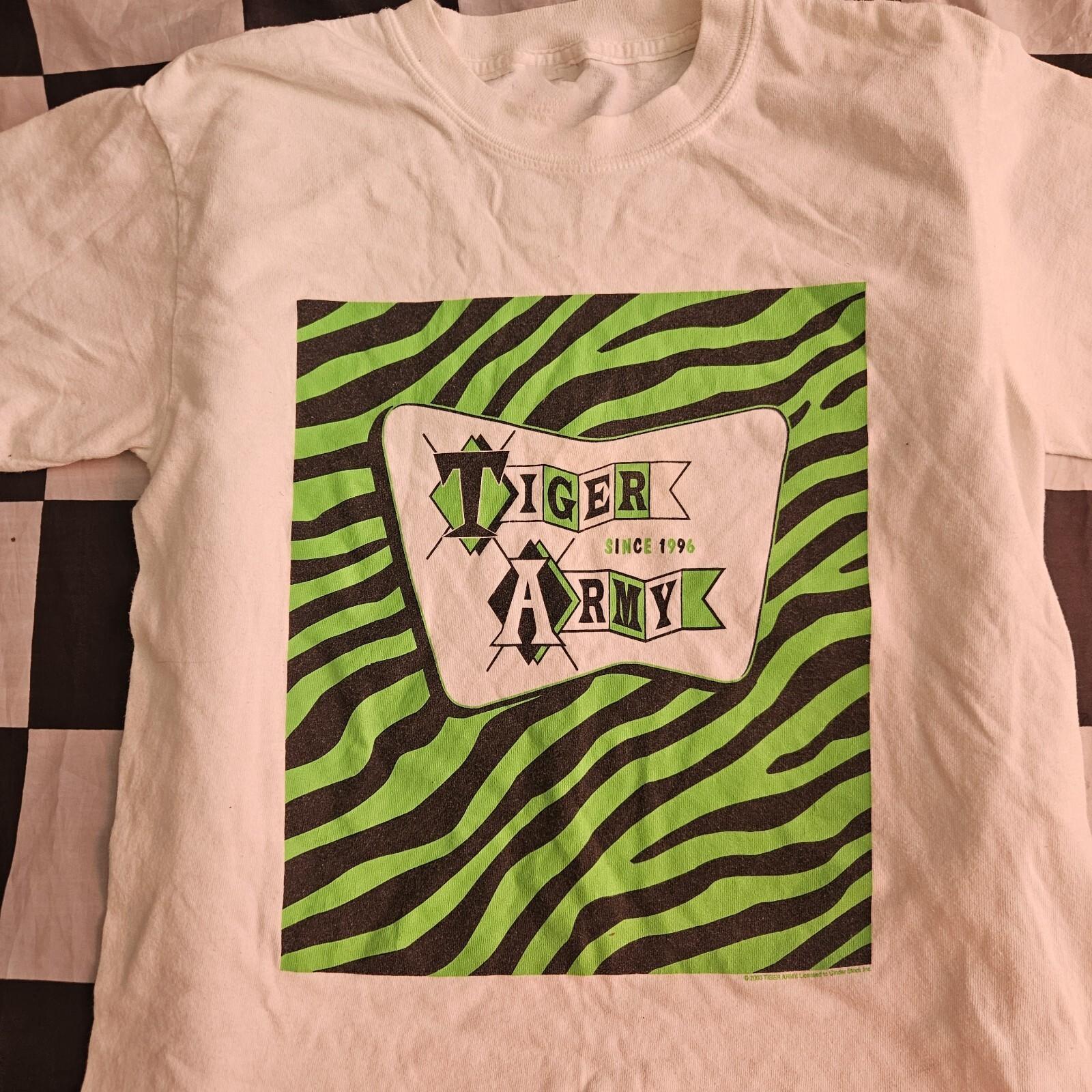 Tiger Army T-shirt White 90s Vintage Unisex Short Sleeve SA484 Unisex T-Shirt L