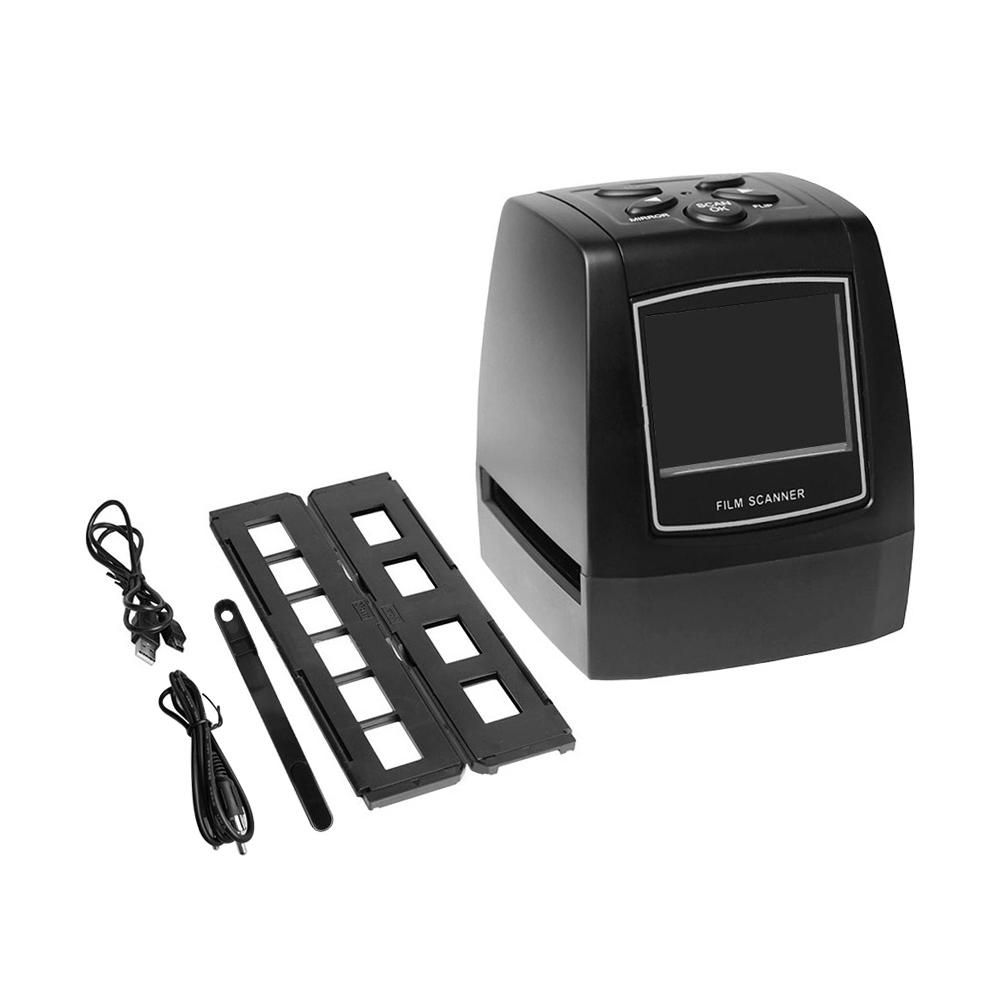 

Переносной сканер негативных пленок 35/135 мм, конвертер слайд-пленки, просмотрщик цифровых изображений с 2,4-дюймовым ЖК-дисплеем и встроенным программным обеспечением для редактирования Black чёрный