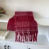Homemade circle yarn retro blue-red plaid scarf women's winter atmosphere shawl scarf