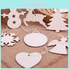 Set Of 10 Charming Wooden Christmas Tree Hanging Decor Craft Gift Pendants