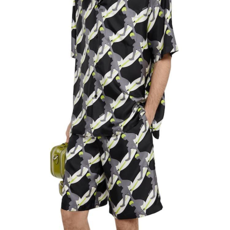 GUCCI Printed Silk Twill Shorts 798619-ZASVQ-1173