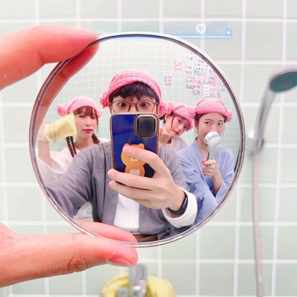 Miroir Convexe Argenté Mini Taille Miroir Convexe Selfie Miroir de Voyage Portable Photographie de Voyage