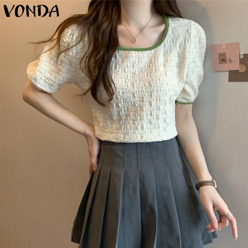 

Летняя женская блузка с пышными рукавами VONDA