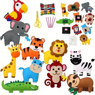Animals Craft Kit Forest Creatures DIY Sewing Felt Plush Animals For Kids Beginners Educational Sewing Set Kids Art Toy