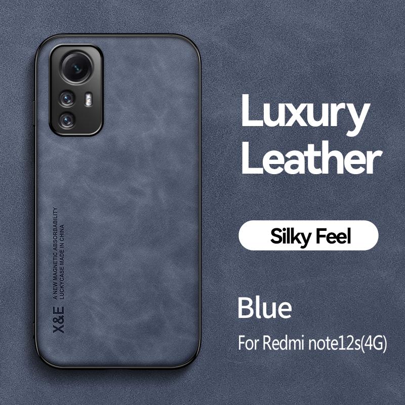 For Xiaomi Redmi Note 12S 12 S Case 6.43 Luxury Leather Magnetic Car Holder Phone Cases For Redmi Note 12S 4G 2023 Back Cover