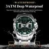 POEDAGAR Sports Luxury Man Wristwatch Dual Time Display Digital Week Date LED Luminous Men Watch Electronic Quartz Watches