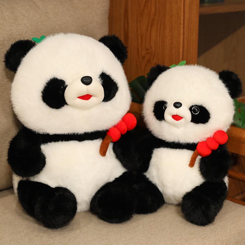 Cute Sichuan Giant Panda Doll Candied Gourd Giant Panda Doll Children'S Throw Pillow Zoo Souvenir