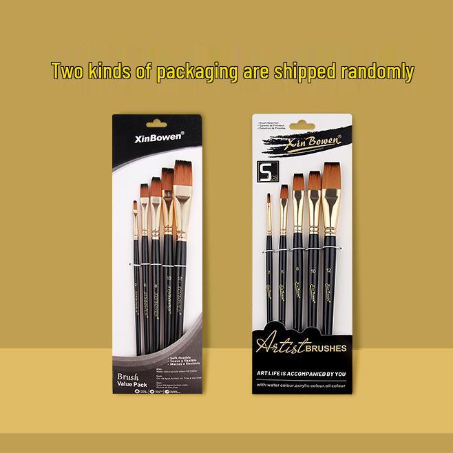 5-Piece High-Grade Nylon Hair Paint Brush Set for DIY and Student Art