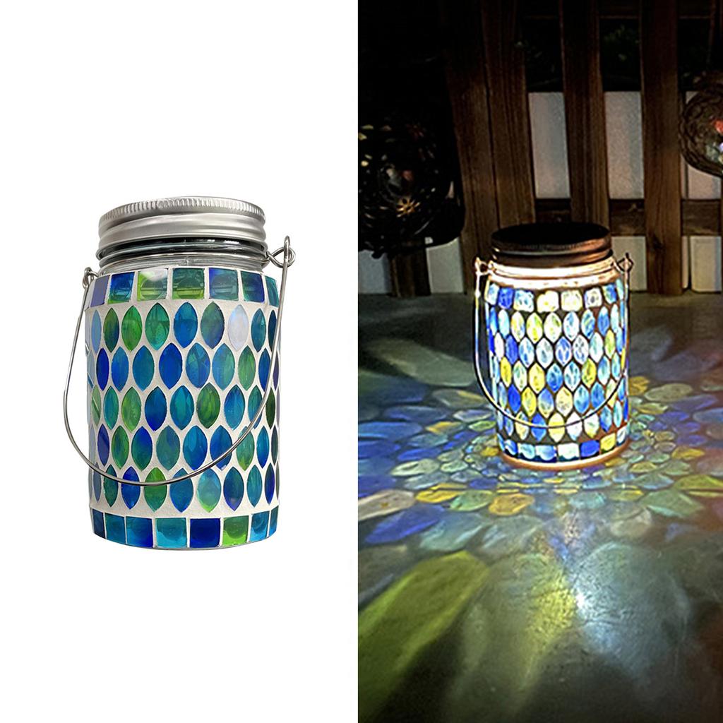 Solar Mosaic Lantern Light IP44 Waterproof Inlaid Fade Resistant Mosaic Glass Light