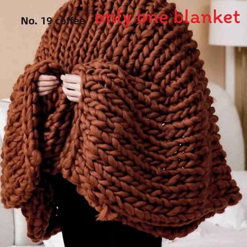 Bearaby Weaving Ultra Coarse Blanket With Solid Color Design For Household Daily