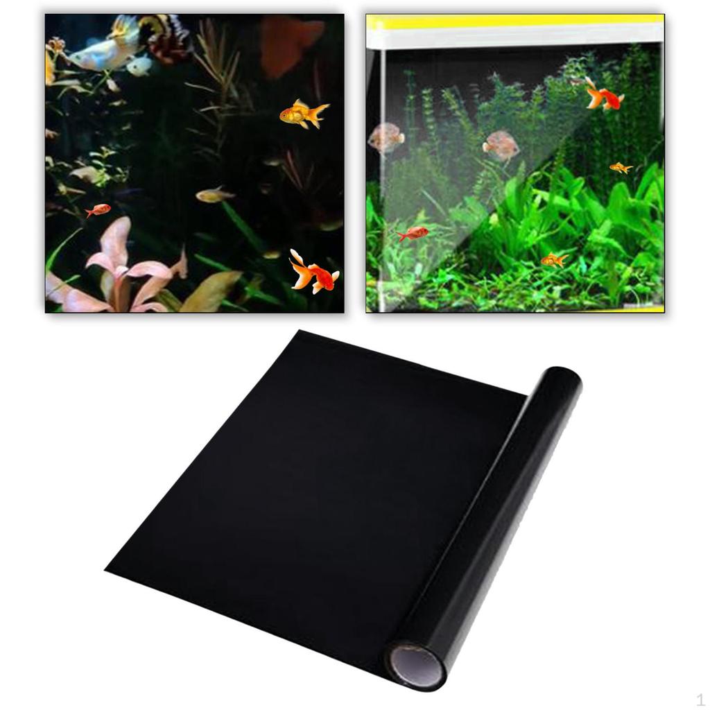 Aquarium Background Film for Window Covering PVC Black Privacy Cling Living Area