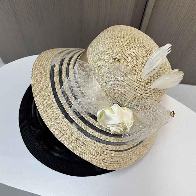 New spring and summer fashion straw hat women's breathable sunshade sun protection straw hat large edge UV protection beach hat