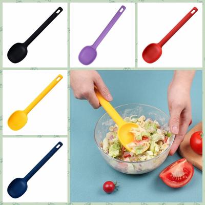 Long Handle Silicone Stirring Spoon Large Size Anti-scald Soup Spoon High Temperature Resistant Seasoning Spoon Ice Cream