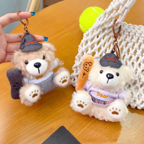Keychain Pendant Cartoon Appearance Biscuit Bear Charm Key Chain Soft Touch Backpack Hanging Decoration