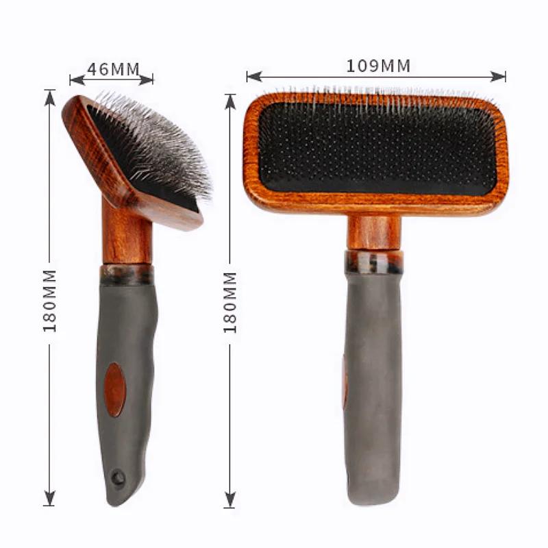 

Professional Dog Brush for Long Hair Pets Wooden Grooming Comb Removes Loose Undercoat Massages Skin Cat Brush XS