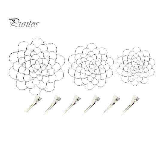 

3 шт. ваза сетка для цветочной композиции с зажимами держатель для стеблей цветов многоотверстий ваза держатель для фиксации растений проволочная цветочная лягушка металлические инструменты для цветочной композиции серебряный