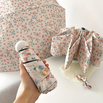 Digital Print Umbrella Sunshade Umbrella Vintage Oil Painting Umbrella Portable Manual Umbrella Dual-Purpose Umbrella for Sun And Rain