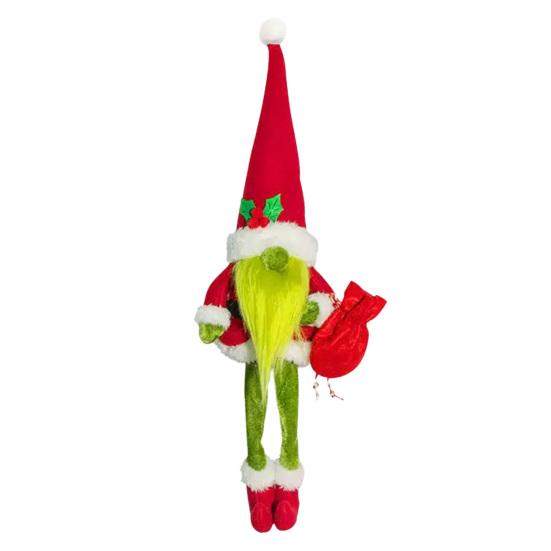 Plush Elf Doll Pair Christmas Gnome, Long Leg Faceless Scandinavian Santa Doll, Swedish Tomte Soft Fabric Winter Home Accents Figurine for Holiday