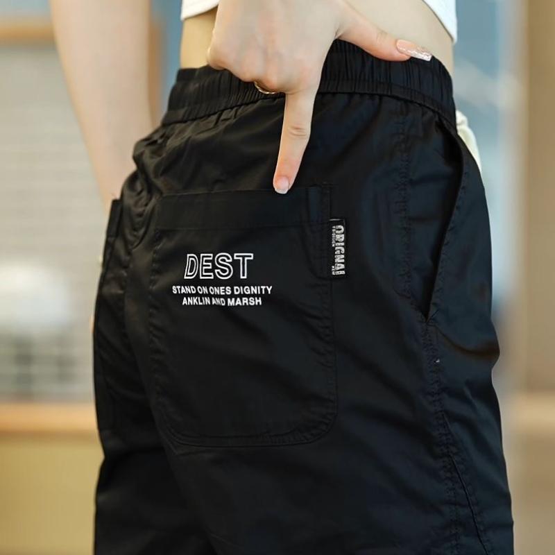 Pantalones Cargo Mujer, Pantalones Casuales Finos para Llevar por Fuera para Correr, Pantalones Deportivos Elásticos Mujer