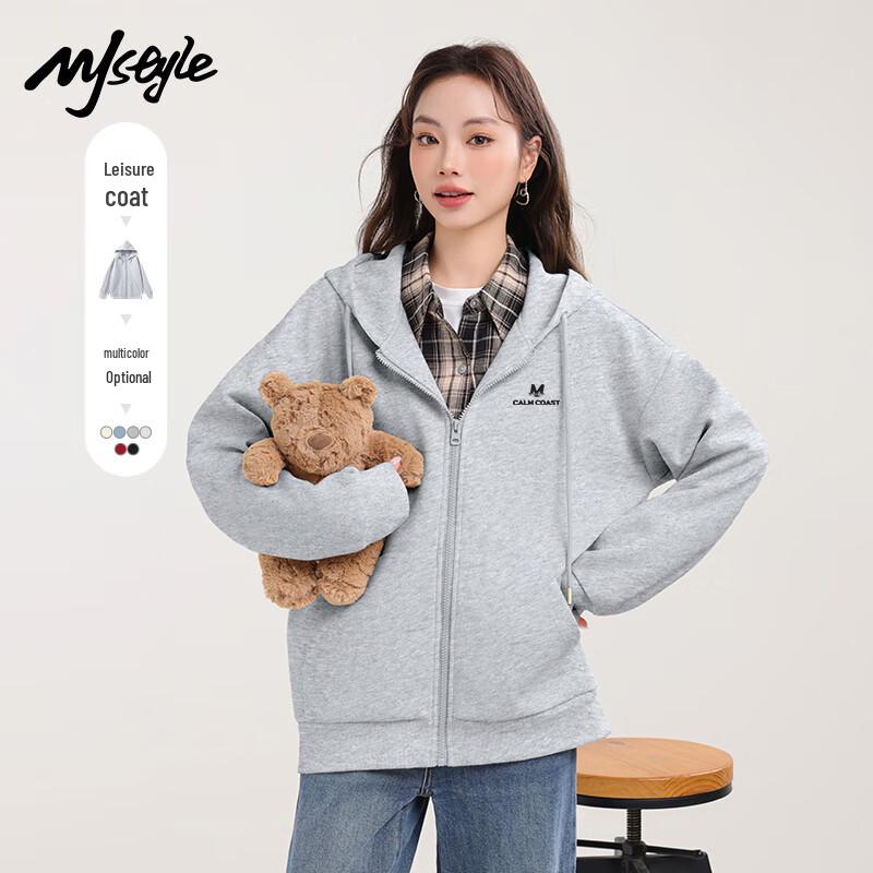MJ STYLE Women's Hooded Zip-Up Sweatshirt