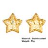 18K Gold Plated Non-fading Star Stud Earrings - Stainless Steel & Titanium, Cross-border Fashion