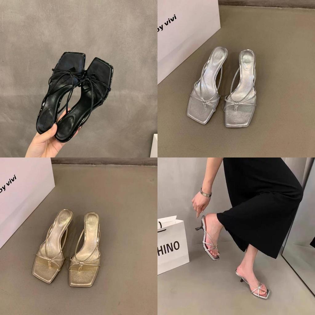 Summer High Heel Slide Sandals With Pu Upper For Elegant Womens Fashion