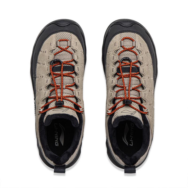 Li Ning Outdoor CF Tracing, Forest Grace SE Cushioning Thermal Rebound Low top Hiking Shoes Unisex Gray Black AHTV061-1