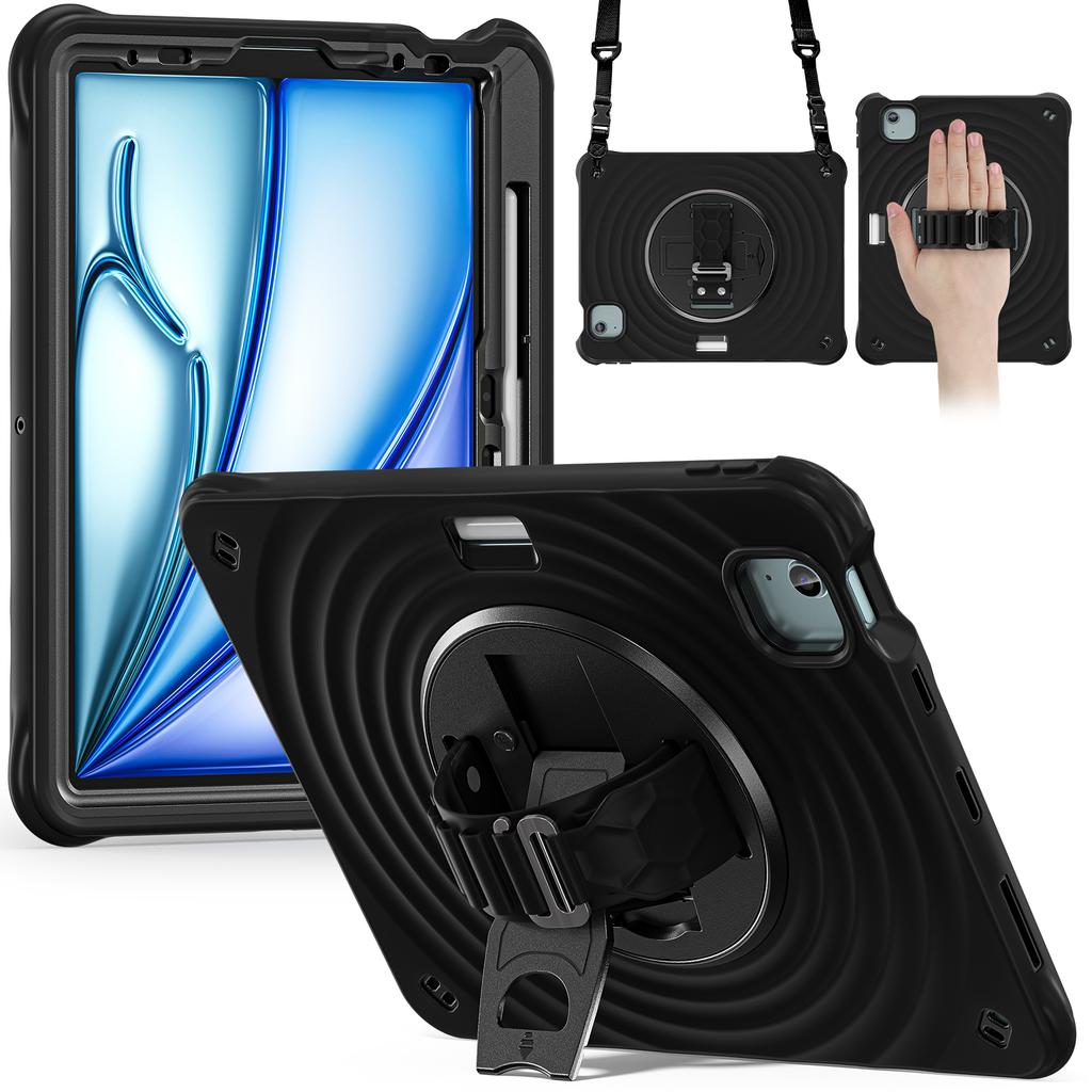 For iPad Air 11 (2025)/(2024)/Air (2022)/(2020)/Pro 11 (2022)/(2021)/(2020)/(2018) Case Kickstand with Shoulder Strap