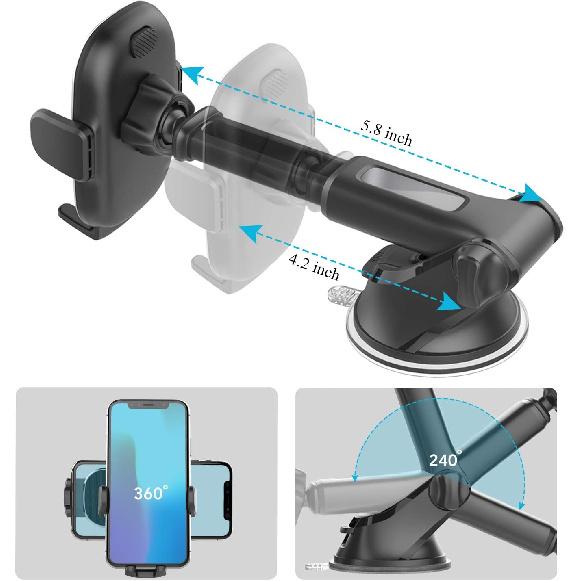 OQTIQ Replacement Suction Cup Mount Part, with Replacement Dashboard Pad Disc, 17.2mm Ball Joint Suction Cup with Adhesive Mounting Disk for Phone