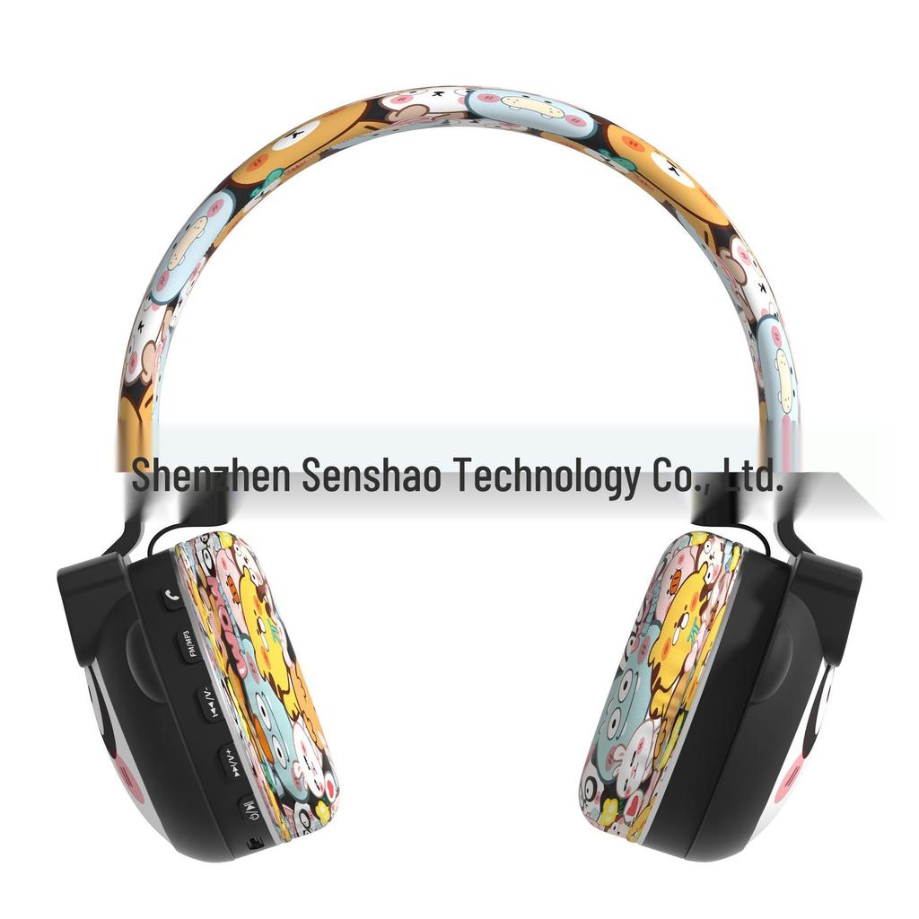 Cartoon Bluetooth Headphones for Kids, Customizable with Pictures, Cute Gift, 85dB Volume Control