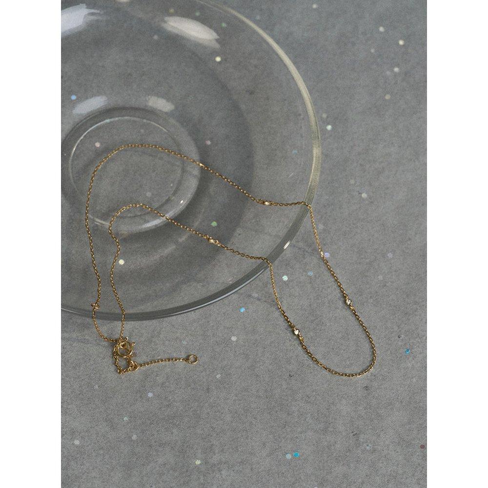 [Sv925] Thin Bezel Cubic Necklace