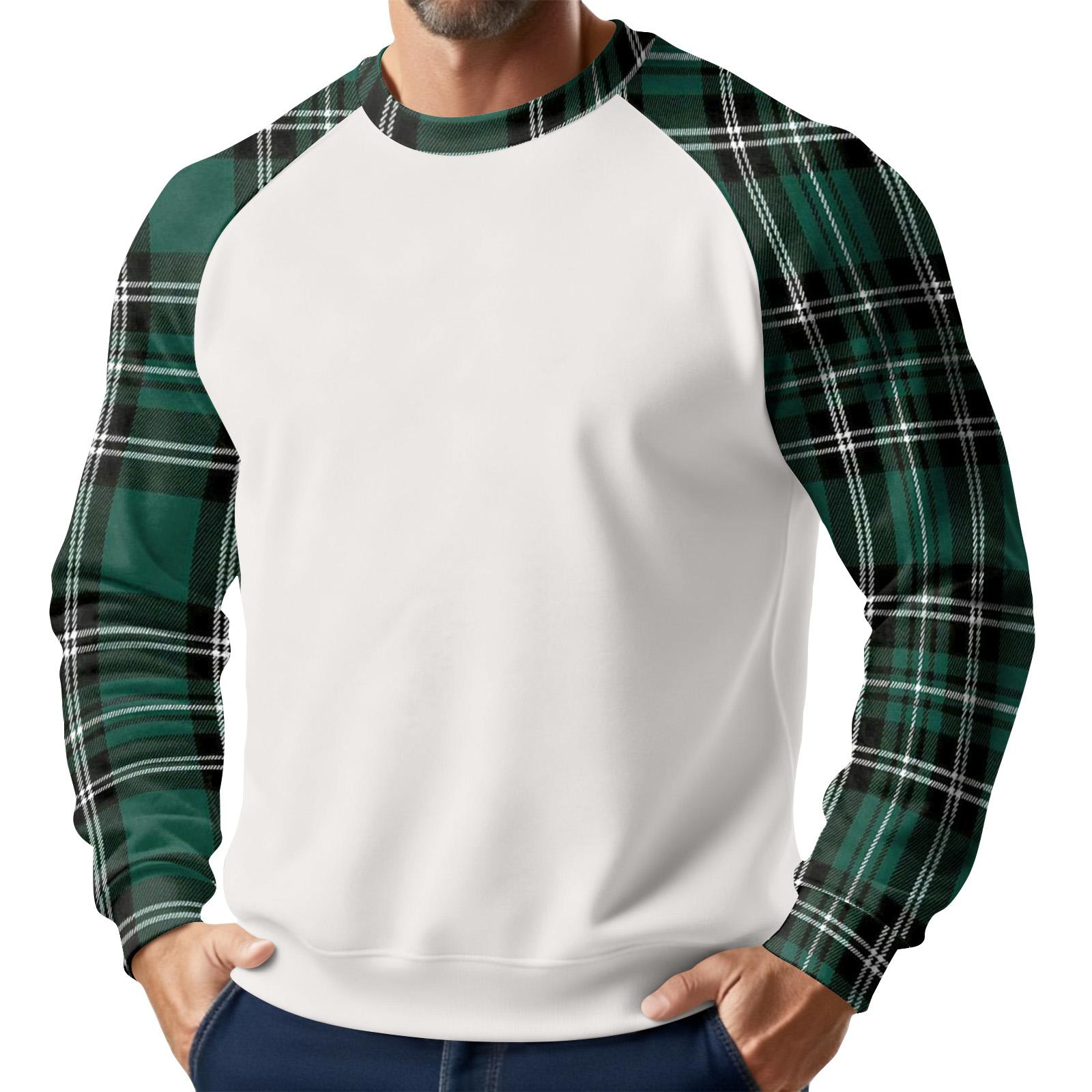Men s Christmas Raglan Crewneck Fleece Sweatshirt L