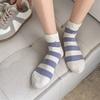 Female Spring and Summer Thin Style Trend All Kinds of Casual Broken Hole Thick Stripe Short Tube Socks