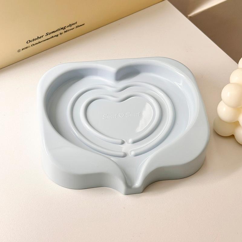 

Heart - Shaped Soap Dish with Fast Draining Cute Soap Holder for Bathroom Kitchen Bathroom Accessories синий
