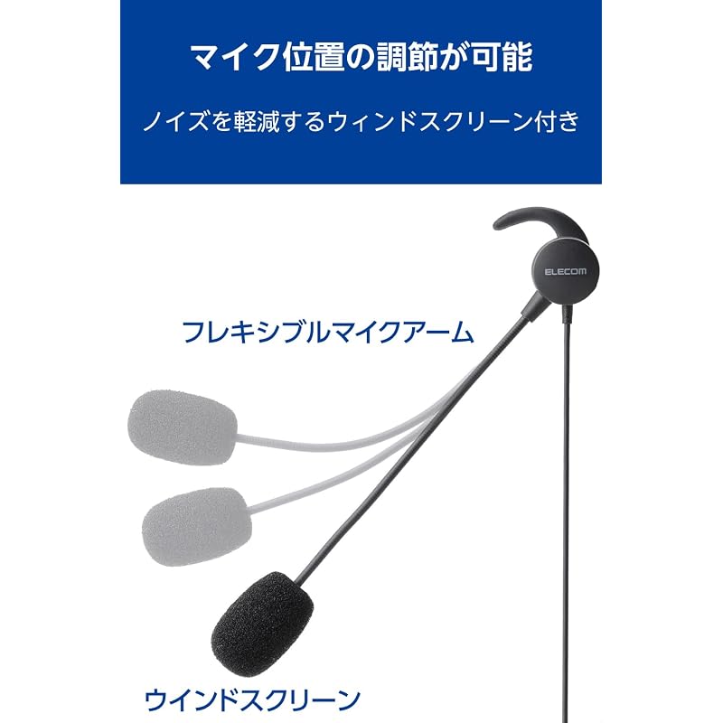ELECOM Wired Headset USB with Microphone, In-Ear, Canal Type, Binaural, Black ECHS-EP21SUBK