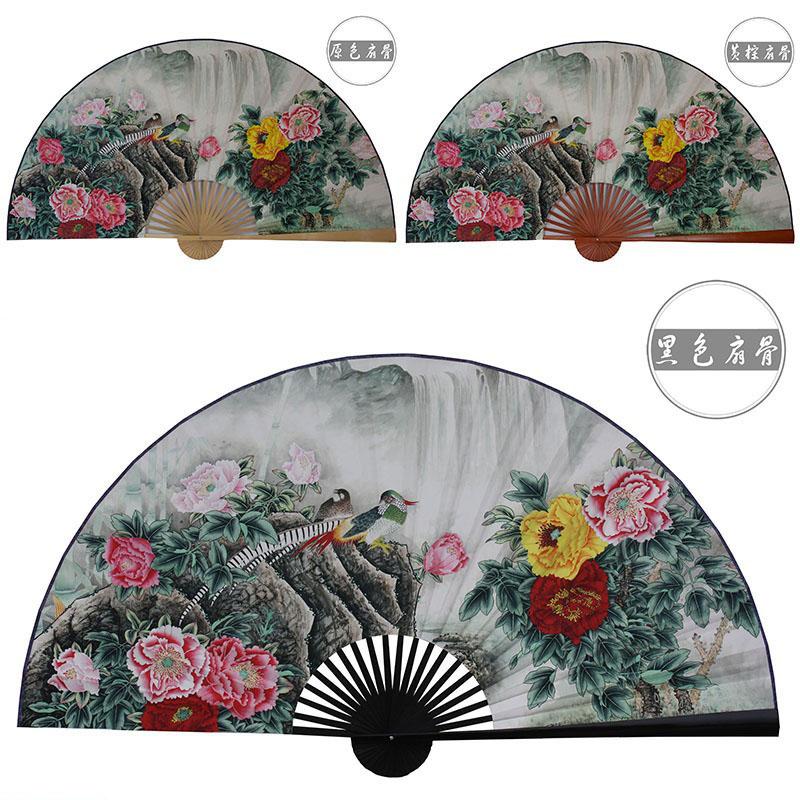 50x88cm Große Blumen Vögel Papierfächer Wandbehang Dekorativen Faltfächer Büroflur Zuhause Wohnzimmer Dekorativer Fächer