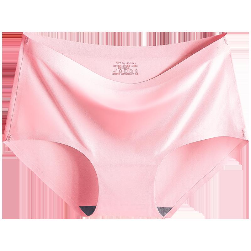 Plus Size Mid-Waist Ice Silk Triangle Briefs for Women