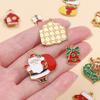 1pcs Stainless Steel Christmas Charms Gold Color Santa Claus Christmas Tree Enamel Pendants For DIY Earrings Necklaces Making