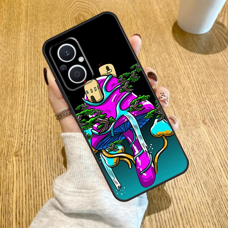Mushroom Psychedelic Trippy Frog Funda For OPPO Reno 13 F 14F 12F 11F 8T 7 8 Lite 10 11 12 14 OPPO Find X5 X6 X8 X9 Pro Case