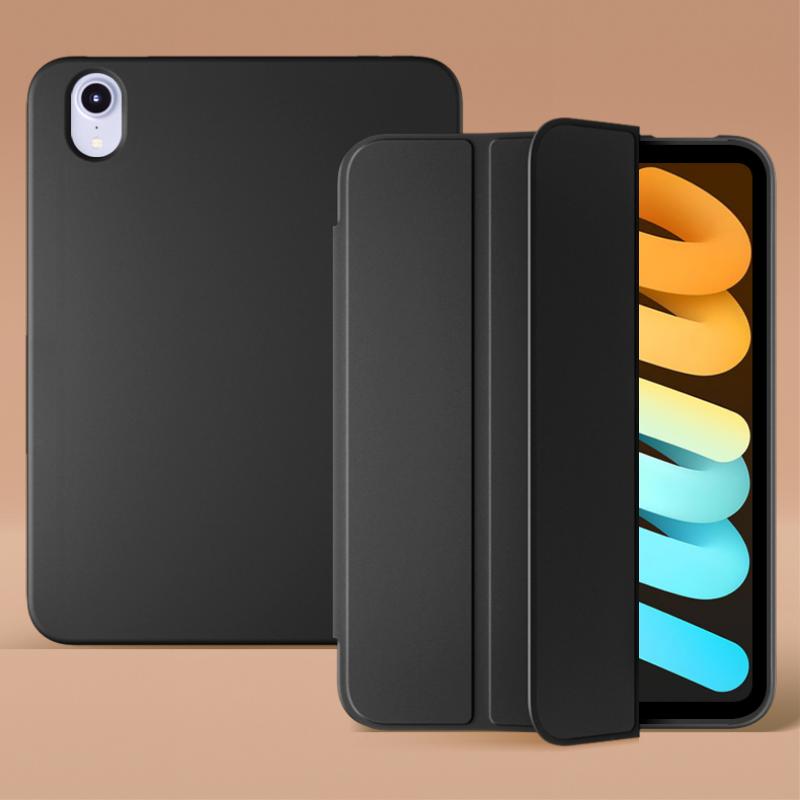 

Тройной чехол-подставка для iPad mini 6. Чехол 2021. Мягкая силиконовая задняя крышка для iPad mini 6. Противоударный защитный чехол для iPad Mini 6-го поколения. iPad Mini 4/5 8.7 чёрный