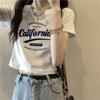 Dámské tričko Slim Fit White Letter Cotton Tričko – letní trend 2024
