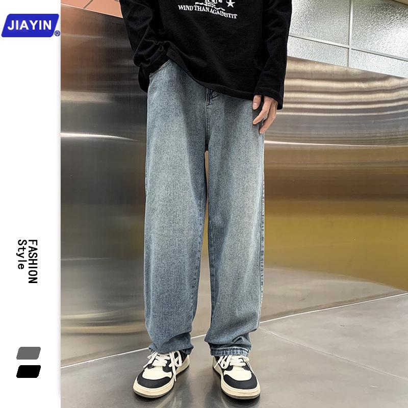

2023 Men s Retro Loose Straight-Leg Jeans - Casual, American High Street Style L