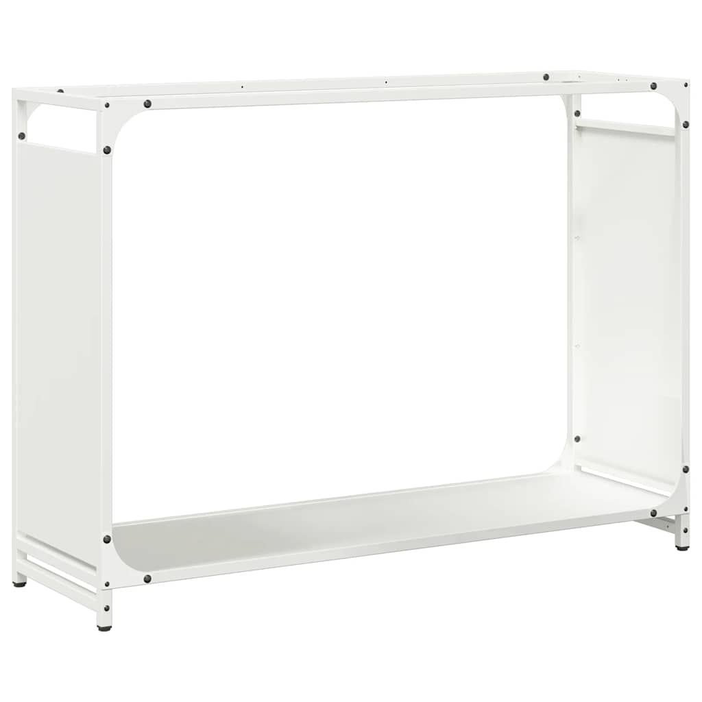Firewood Rack White 90 x 28 x 65 cm Cold Rolled Steel