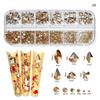 12 Grids 3D Nail Art Rhinestones Flat Bottom Square Rhombus Nail Art Charms Five-pointed Star/Heart Mixed-Shapes