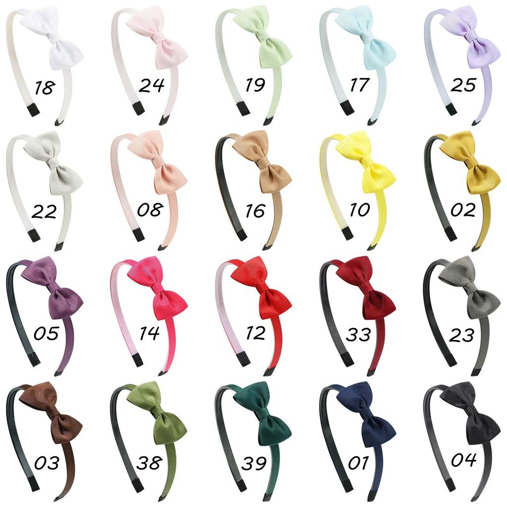 1pcs Cute Solid Color Ribbon Handmade Hair Bows Hair Bands for Girls Headband 20 Colors Cute Children Kids Baby Hair Accessories
