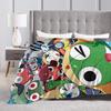 Cartoon Funny Keroro Gunsou Frog Warm Blanket Camping Plush Throw Blanket Aesthetic Couch Chair Flannel Bedspread Sofa Bed Cover