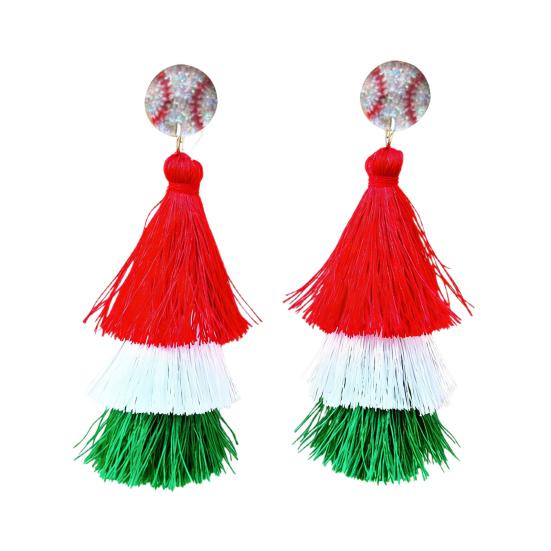 

1 Pair Drop Earrings Sports-Themed Baseball Football Basketball Style Lightweight Soft A